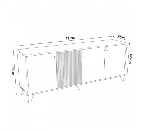 Μπουφές Flipter μελαμίνης oak-μαύρο 180x40x78,6εκ Υλικό: CHIPBOARD MELAMINE - PP LEGS 197-000176 Μπουφές Flipter μελαμίνης oak-μαύρο 180x40x78,6εκ Υλικό: CHIPBOARD MELAMINE - PP LEGS 197-000176