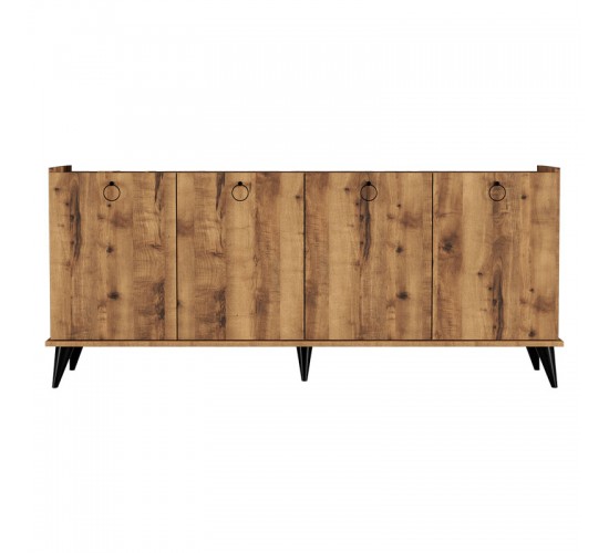 Μπουφές Lireta μελαμίνης καρυδί-μαύρο 182x41x82.5εκ Υλικό: CHIPBOARD MELAMINE-PP LEGS 197-000177 Μπουφές Lireta μελαμίνης καρυδί-μαύρο 182x41x82.5εκ Υλικό: CHIPBOARD MELAMINE-PP LEGS 197-000177