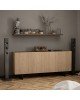 Μπουφές Kioubo μελαμίνης oak-μαύρο 180x42x80εκ Υλικό: CHIPBOARD MELAMINE 197-000182