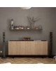 Μπουφές Kioubo μελαμίνης oak-μαύρο 180x42x80εκ Υλικό: CHIPBOARD MELAMINE 197-000182