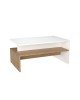 Τραπέζι σαλονιού Rihardo μελαμίνης oak-λευκό 90x56x42εκ Υλικό: CHIPBOARD MELAMINE 197-000185