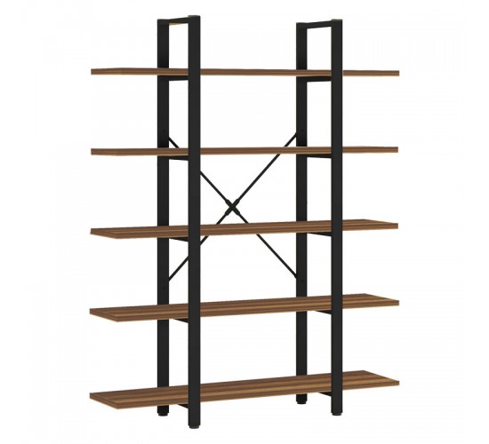 Βιβλιοθήκη Esthon καρυδί-μαύρο μέταλλο 120x28x180εκ Υλικό: CHIPBOARD MELAMINE - METAL 197-000228 Βιβλιοθήκη Esthon καρυδί-μαύρο μέταλλο 120x28x180εκ Υλικό: CHIPBOARD MELAMINE - METAL 197-000228