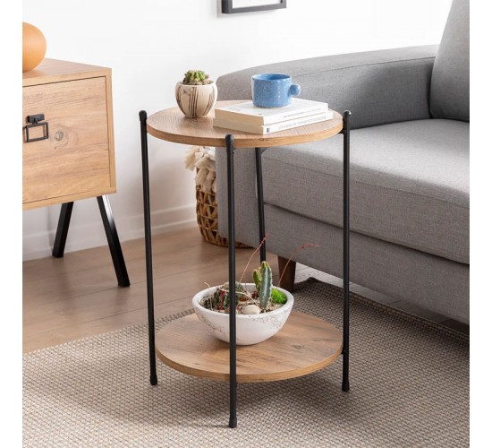 Βοηθητικό τραπέζι Tsouki oak-μαύρο Φ40x60εκ Υλικό: PARTICLE BOARD - METAL 197-000235 Βοηθητικό τραπέζι Tsouki oak-μαύρο Φ40x60εκ Υλικό: PARTICLE BOARD - METAL 197-000235