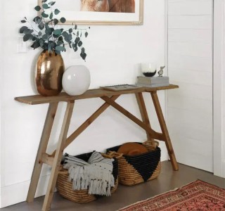 Κονσόλα Roosevelt καρυδί ξύλο πεύκου 35mm καρυδί 119x29x80εκ Υλικό: 35 MM  SOLID WOOD 197-000241