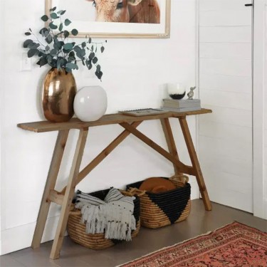 Κονσόλα Roosevelt καρυδί ξύλο πεύκου 35mm καρυδί 119x29x80εκ Υλικό: 35 MM  SOLID WOOD 197-000241