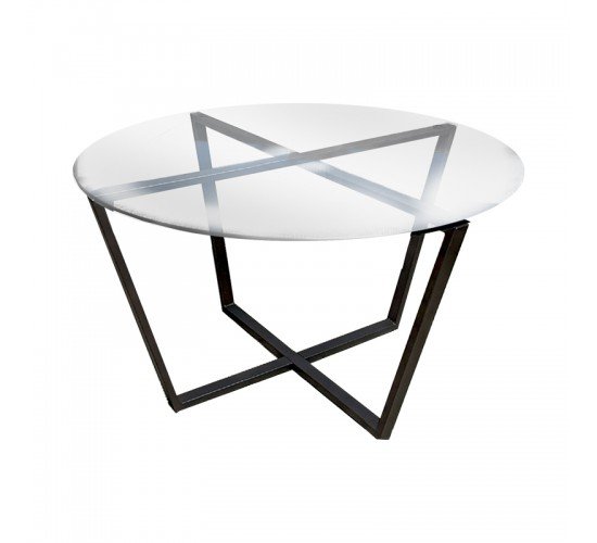 Τραπέζι σαλονιού Quendy μαύρο μέταλλο-γυαλί Φ90x45εκ Υλικό: METAL - GLASS 197-000248