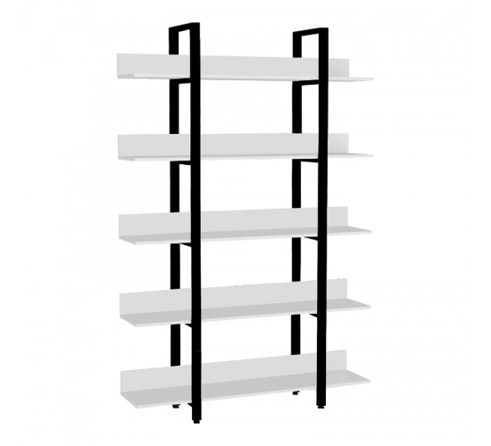 Βιβλιοθήκη Almond λευκό-μαύρο 119x27x185εκ Υλικό: CHIPBOARD 18mm- METAL 40x20mm 197-000253 Βιβλιοθήκη Almond λευκό-μαύρο 119x27x185εκ Υλικό: CHIPBOARD 18mm- METAL 40x20mm 197-000253