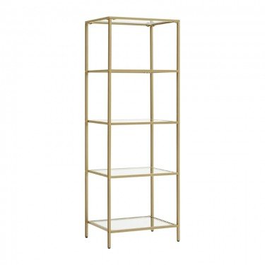 Ραφιέρα μεταλλική με γυάλινη επιφάνεια Letus σε χρυσή απόχρωση 40x30x125εκ Υλικό: GLASS - METAL 197-000257