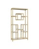 Ραφιέρα-βιβλιοθήκη μεταλλική Aduti σε χρυσή-λευκή μαρμάρου απόχρωση 90x34x182εκ Υλικό: MELAMINE - METAL 197-000259