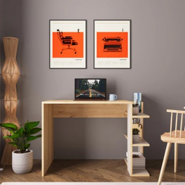 Γραφείο εργασίας Toska σε oak- sandstone απόχρωση 114x56x76εκ Υλικό: MELAMINE 197-000273