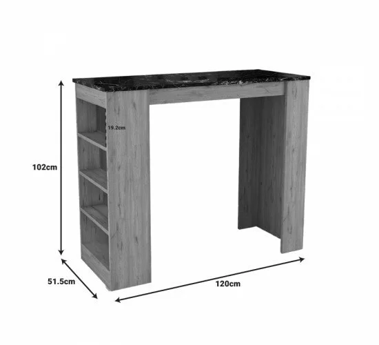 Τραπέζι μπαρ Birma σε oak απόχρωση με όψη μαρμάρου 120x51.5x102εκ Υλικό: MELAMINE 197-000276 Τραπέζι μπαρ Birma σε oak απόχρωση με όψη μαρμάρου 120x51.5x102εκ Υλικό: MELAMINE 197-000276