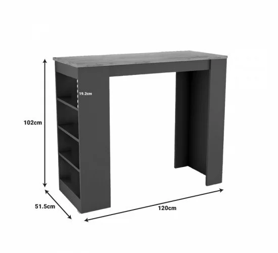 Τραπέζι μπαρ Birma σε oak-ανθρακί απόχρωση 120x51.5x102εκ Υλικό: MELAMINE 197-000277 Τραπέζι μπαρ Birma σε oak-ανθρακί απόχρωση 120x51.5x102εκ Υλικό: MELAMINE 197-000277
