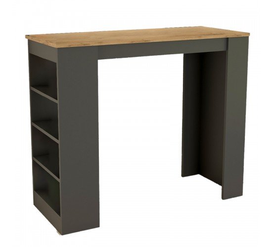 Τραπέζι μπαρ Birma σε oak-ανθρακί απόχρωση 120x51.5x102εκ Υλικό: MELAMINE 197-000277 Τραπέζι μπαρ Birma σε oak-ανθρακί απόχρωση 120x51.5x102εκ Υλικό: MELAMINE 197-000277