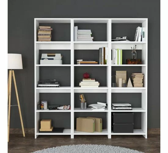 Βιβλιοθήκη Rabuku σε λευκή απόχρωση 146x22x123εκ Υλικό: MELAMINE 197-000279 Βιβλιοθήκη Rabuku σε λευκή απόχρωση 146x22x123εκ Υλικό: MELAMINE 197-000279