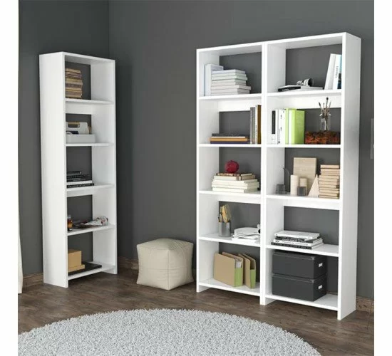 Βιβλιοθήκη Rabuku σε λευκή απόχρωση 146x22x123εκ Υλικό: MELAMINE 197-000279 Βιβλιοθήκη Rabuku σε λευκή απόχρωση 146x22x123εκ Υλικό: MELAMINE 197-000279