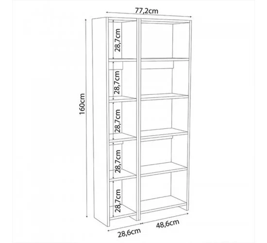 Βιβλιοθήκη Alkathi σε λευκή απόχρωση 77x22x160εκ Υλικό: MELAMINE 197-000282 Βιβλιοθήκη Alkathi σε λευκή απόχρωση 77x22x160εκ Υλικό: MELAMINE 197-000282