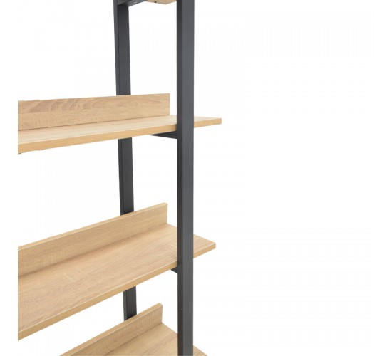 Βιβλιοθήκη Almond σε oak-μαύρη απόχρωση 120x29x185εκ Υλικό: CHIPBOARD 18mm- METAL 40x20mm 197-000290 Βιβλιοθήκη Almond σε oak-μαύρη απόχρωση 120x29x185εκ Υλικό: CHIPBOARD 18mm- METAL 40x20mm 197-000290