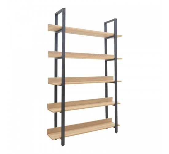 Βιβλιοθήκη Almond σε oak-μαύρη απόχρωση 120x29x185εκ Υλικό: CHIPBOARD 18mm- METAL 40x20mm 197-000290 Βιβλιοθήκη Almond σε oak-μαύρη απόχρωση 120x29x185εκ Υλικό: CHIPBOARD 18mm- METAL 40x20mm 197-000290