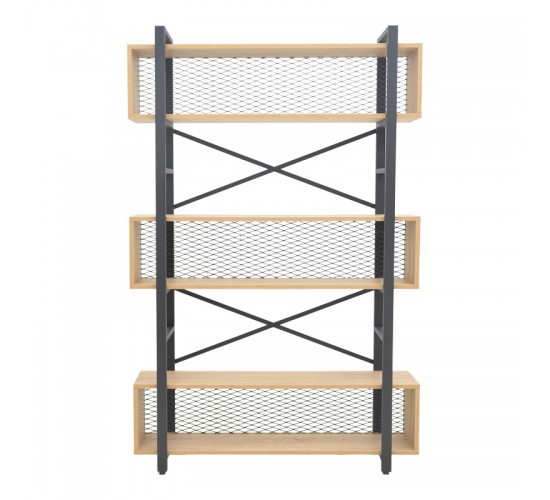 Βιβλιοθήκη Fifer σε oak-μαύρη απόχρωση 120x28x185εκ Υλικό: 18 MM PARTICLE BOARD SHELVES - 40x20 MM SKELETON - DECORATIVE WIRE BACKBOARD 197-000291 Βιβλιοθήκη Fifer σε oak-μαύρη απόχρωση 120x28x185εκ Υλικό: 18 MM PARTICLE BOARD SHELVES - 40x20 MM SKELETON - DECORATIVE WIRE BACKBOARD 197-000291