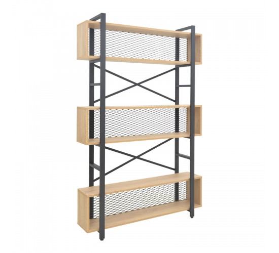 Βιβλιοθήκη Fifer σε oak-μαύρη απόχρωση 120x28x185εκ Υλικό: 18 MM PARTICLE BOARD SHELVES - 40x20 MM SKELETON - DECORATIVE WIRE BACKBOARD 197-000291 Βιβλιοθήκη Fifer σε oak-μαύρη απόχρωση 120x28x185εκ Υλικό: 18 MM PARTICLE BOARD SHELVES - 40x20 MM SKELETON - DECORATIVE WIRE BACKBOARD 197-000291
