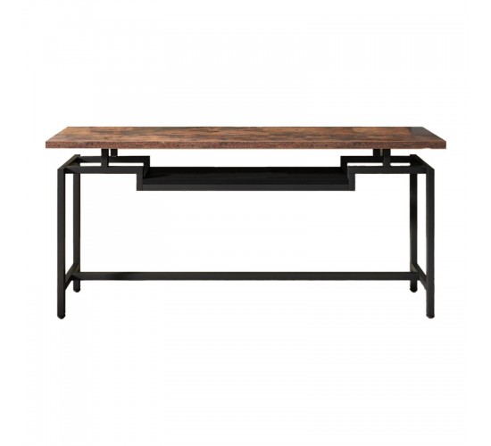 Κονσόλα Onole σε καρυδί - μαύρο μέταλλο 180x35x82εκ Υλικό: METAL - CHIPBOARD 197-000294 Κονσόλα Onole σε καρυδί - μαύρο μέταλλο 180x35x82εκ Υλικό: METAL - CHIPBOARD 197-000294