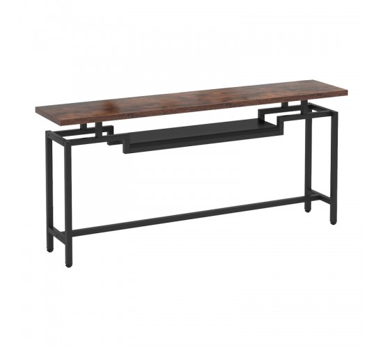 Κονσόλα Onole σε καρυδί - μαύρο μέταλλο 180x35x82εκ Υλικό: METAL - CHIPBOARD 197-000294 Κονσόλα Onole σε καρυδί - μαύρο μέταλλο 180x35x82εκ Υλικό: METAL - CHIPBOARD 197-000294