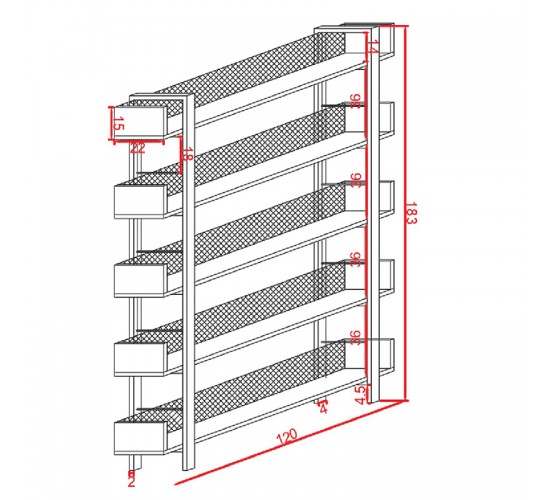 Βιβλιοθήκη Musha μέταλλο μαύρο με oak απόχρωση 120x22x185εκ Υλικό: metal - particleboard 197-000299 Βιβλιοθήκη Musha μέταλλο μαύρο με oak απόχρωση 120x22x185εκ Υλικό: metal - particleboard 197-000299
