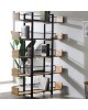 Βιβλιοθήκη Musha μέταλλο μαύρο με oak απόχρωση 120x22x185εκ Υλικό: metal - particleboard 197-000299 Βιβλιοθήκη Musha μέταλλο μαύρο με oak απόχρωση 120x22x185εκ Υλικό: metal - particleboard 197-000299