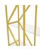 Ραφιέρα Aylan γυαλί - μέταλλο σε χρυσή απόχρωση 100x30x200εκ Υλικό: GLASS  - METAL 197-000306