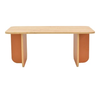 Τραπέζι Bοca σε oak-κεραμιδί απόχρωση 100x60x42εκ Υλικό: PARTICLEBOARD 197-000312