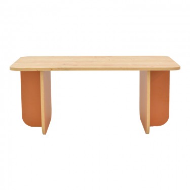 Τραπέζι Bοca σε oak-κεραμιδί απόχρωση 100x60x42εκ Υλικό: PARTICLEBOARD 197-000312