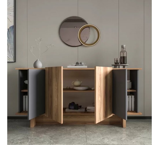 Μπουφές Aramos σε ανθρακί - oak απόχρωση 180x45x80εκ Υλικό: PARTICLEBOARD 197-000317 Μπουφές Aramos σε ανθρακί - oak απόχρωση 180x45x80εκ Υλικό: PARTICLEBOARD 197-000317