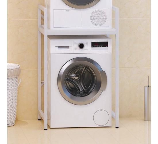 Ραφιέρα στήριξης πλυντηρίου - στεγνωτηρίου Delavar μέταλλο λευκό 72x60x116εκ Υλικό: METAL 197-000319