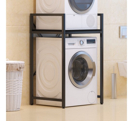 Ραφιέρα στήριξης πλυντηρίου - στεγνωτηρίου Delavar μέταλλο μαύρο 72x60x116εκ Υλικό: METAL 197-000320