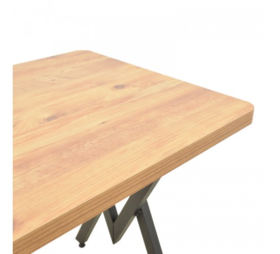 Τραπέζι Vertex oak με μαύρα μεταλλικά πόδια 110x70x72εκ Υλικό: METAL- CHIPBOARD 197-000321