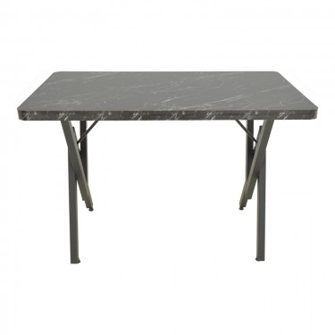 Τραπέζι Vertex μαυρο εφέ μαρμάρου με μαύρα μεταλλικά πόδια 110x70x72εκ Υλικό: METAL- CHIPBOARD WITH PVC 197-000322