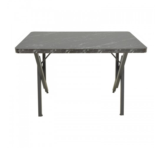 Τραπέζι Vertex μαυρο εφέ μαρμάρου με μαύρα μεταλλικά πόδια 110x70x72εκ Υλικό: METAL- CHIPBOARD WITH PVC 197-000322