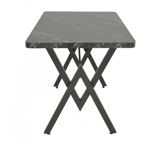 Τραπέζι Vertex μαυρο εφέ μαρμάρου με μαύρα μεταλλικά πόδια 110x70x72εκ Υλικό: METAL- CHIPBOARD WITH PVC 197-000322