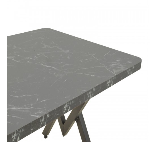 Τραπέζι Vertex μαυρο εφέ μαρμάρου με μαύρα μεταλλικά πόδια 110x70x72εκ Υλικό: METAL- CHIPBOARD WITH PVC 197-000322