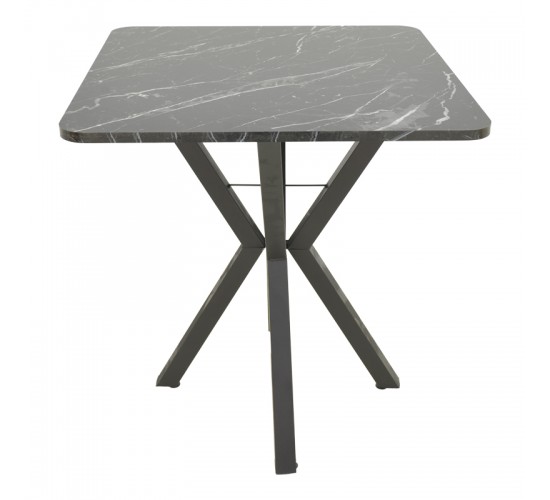Τραπέζι Arenya μαύρο εφε μαρμάρου- μαύρα μεταλλικά πόδια 70x70x72εκ Υλικό: METAL- CHIPBOARD 197-000324