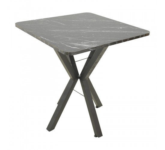 Τραπέζι Arenya μαύρο εφε μαρμάρου- μαύρα μεταλλικά πόδια 70x70x72εκ Υλικό: METAL- CHIPBOARD 197-000324