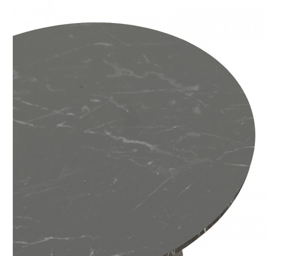 Τραπέζι Rogue μαύρο εφε μαρμάρου με μαύρα μεταλλικά πόδια Φ70x72εκ Υλικό: METAL- CHIPBOARD 197-000326