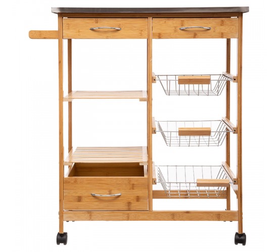 Τρόλεϊ-ραφιέρα 7όροφη Esla bamboo φυσικό-λευκό 73,5x37x86εκ Υλικό: MDF E1/STEEL/BAMBOO 199-000130 Τρόλεϊ-ραφιέρα 7όροφη Esla bamboo φυσικό-λευκό 73,5x37x86εκ Υλικό: MDF E1/STEEL/BAMBOO 199-000130