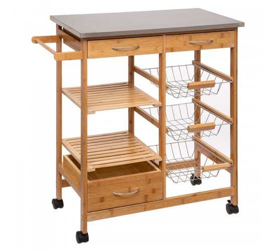 Τρόλεϊ-ραφιέρα 7όροφη Esla bamboo φυσικό-λευκό 73,5x37x86εκ Υλικό: MDF E1/STEEL/BAMBOO 199-000130 Τρόλεϊ-ραφιέρα 7όροφη Esla bamboo φυσικό-λευκό 73,5x37x86εκ Υλικό: MDF E1/STEEL/BAMBOO 199-000130