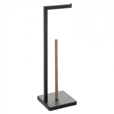 Χαρτοθήκη μπάνιου Nature μαύρο 20x20x64.5εκ Υλικό: METAL - BAMBOU 199-000485