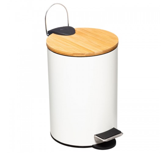 Κάδος απορριμμάτων 3L Nature μεταλλικός λευκό-φυσικό Υλικό: METAL  - BAMBOU 199-000487