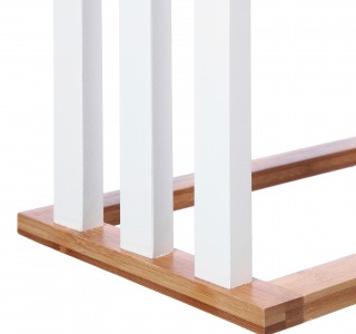 Κρεμάστρα επιδαπέδια Tower MDF-μπαμπού λευκό-φυσικό 55x24x82εκ Υλικό: BAMBOO - MDF 199-000498
