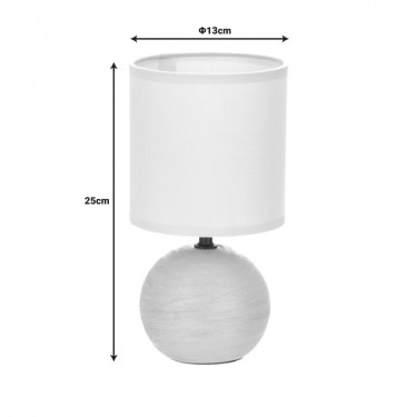 Επιτραπέζιο φωτιστικό PWL-1210 Ε14 60W κεραμικό γκρι Φ13x25εκ Υλικό: PVC - COTTON- CERAMIC 199-000514