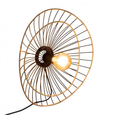 Φωτιστικό τοίχου-απλίκα Alara E27 40W χρυσό-μαύρο Φ45x11εκ Υλικό: PP - METAL 199-000541