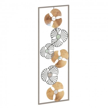 Διακοσμητικό τοίχου Blomma αντικέ χρυσό μέταλλο 31x3.5x90εκ Υλικό: IRON 199-000562